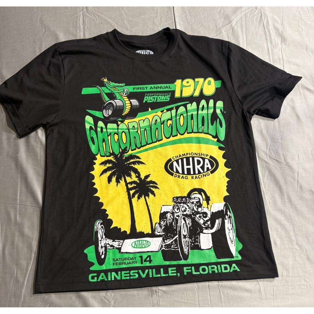 NHRA Gatornationals 1970 First Annual Drag Racing Graphic T-Shirt Mens Medium